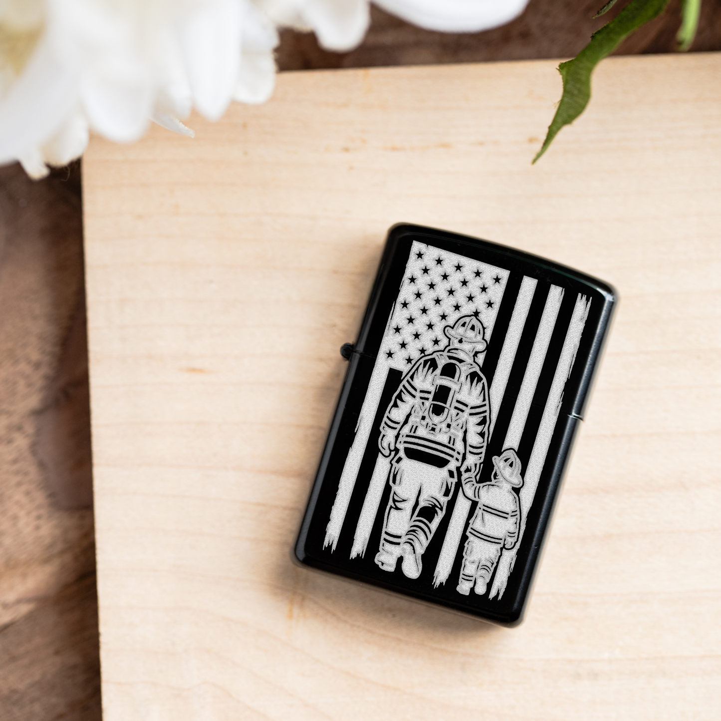 Engraved Lighter with Firefighter Design, Personalized Gift for Special Occasions, Firefighters Gift Lighter