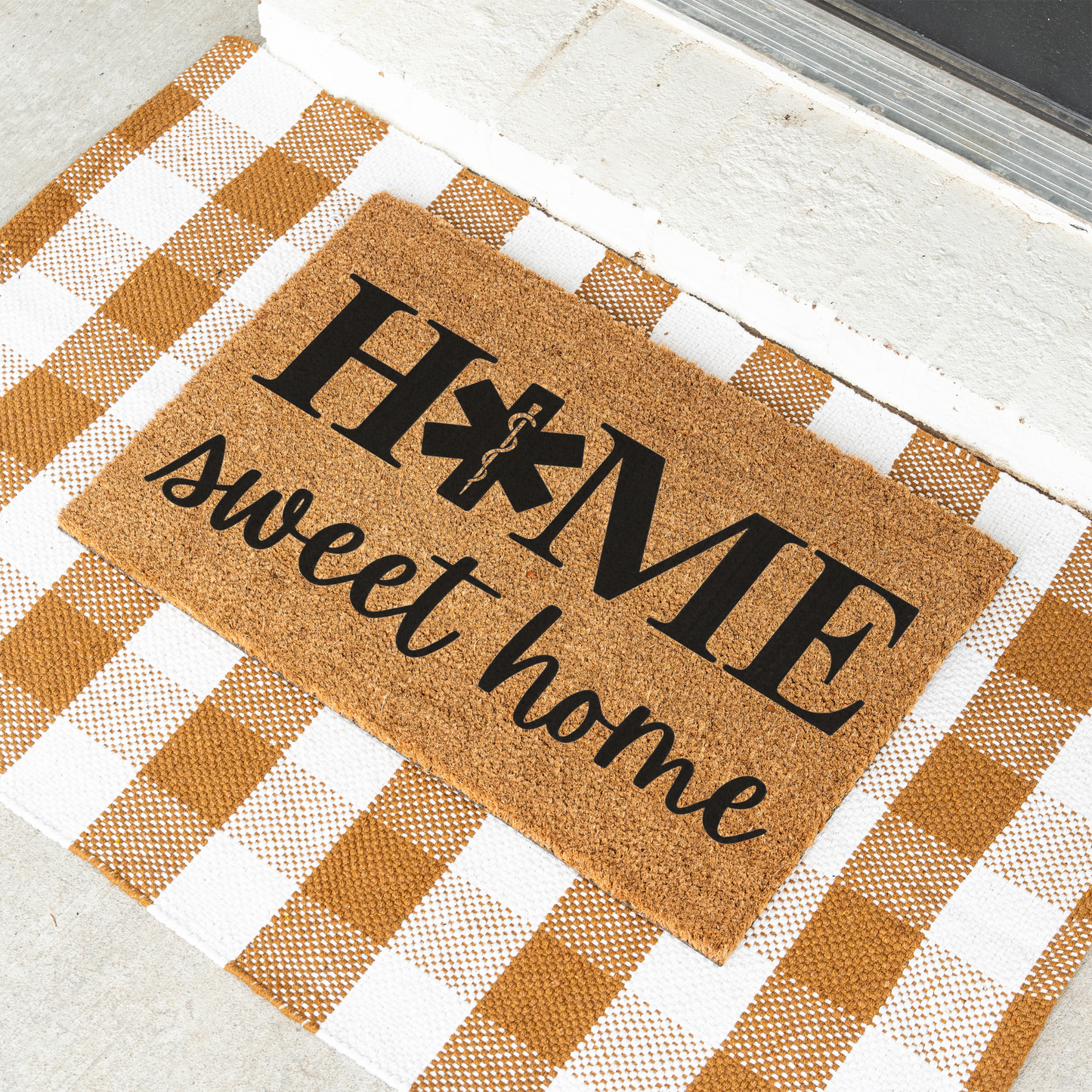 EMS Home Sweet Home Doormat | EMT Welcome Mat | Paramedic Housewarming Gift | Emergency Medical Services Door Mat | EMT Home Decor