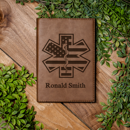 Personalized Leather Journal with Medical Design