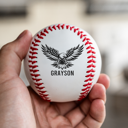 Personalized Patriotic Eagle Baseball