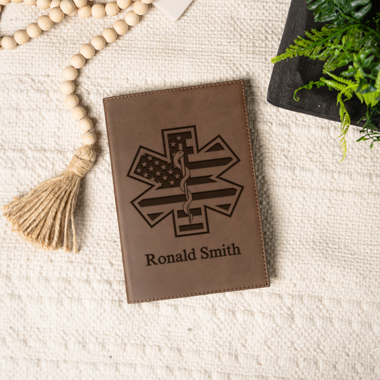 Personalized Leather Journal with Medical Design