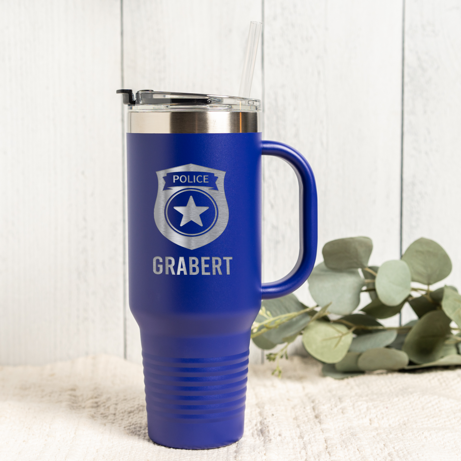 Personalized 40oz Police Badge Tumbler