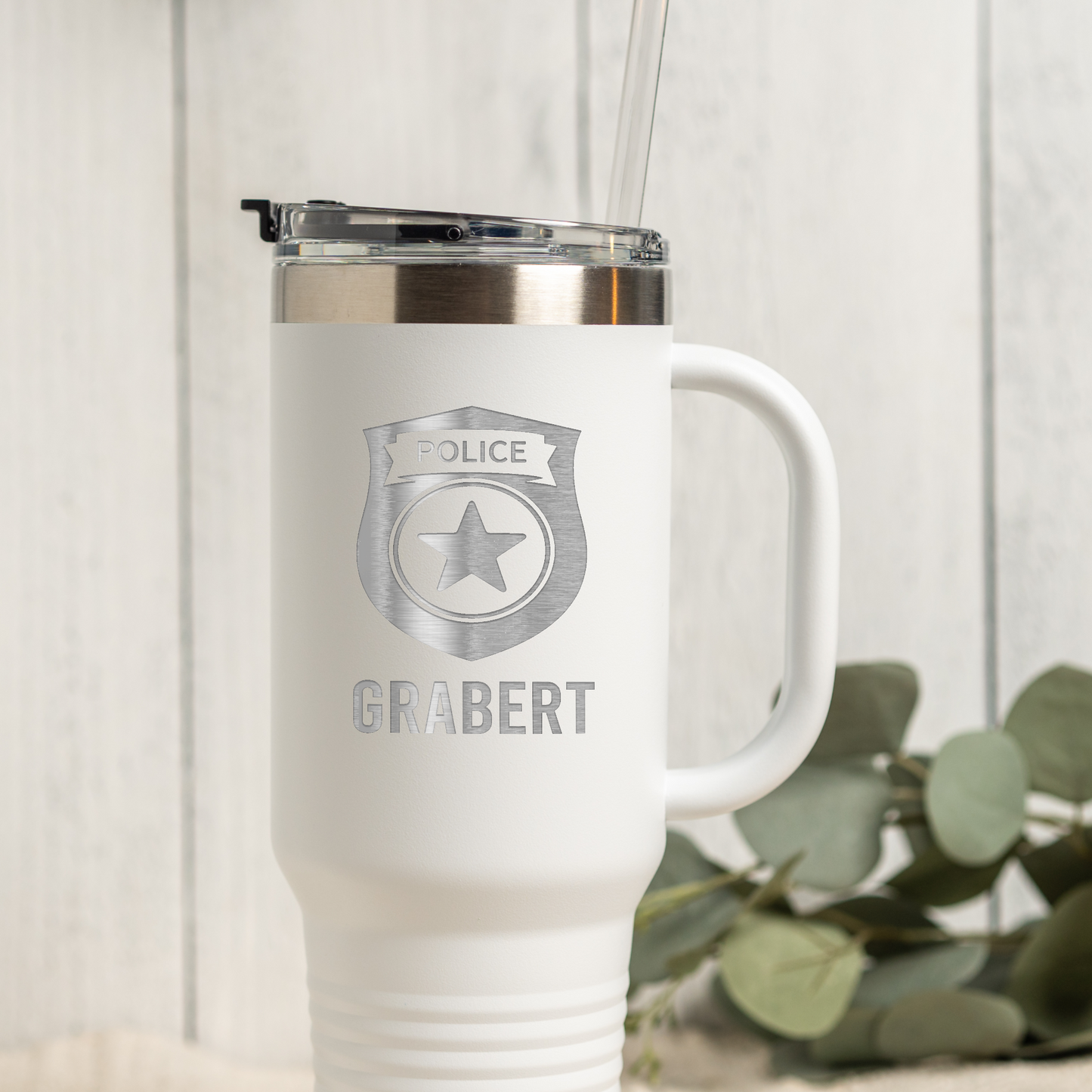 Personalized 40oz Police Badge Tumbler
