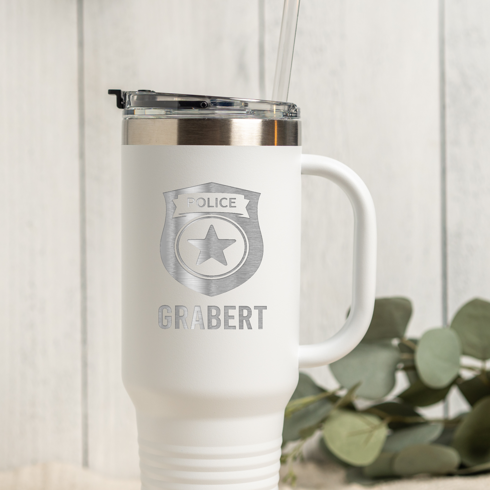 Personalized 40oz Police Badge Tumbler