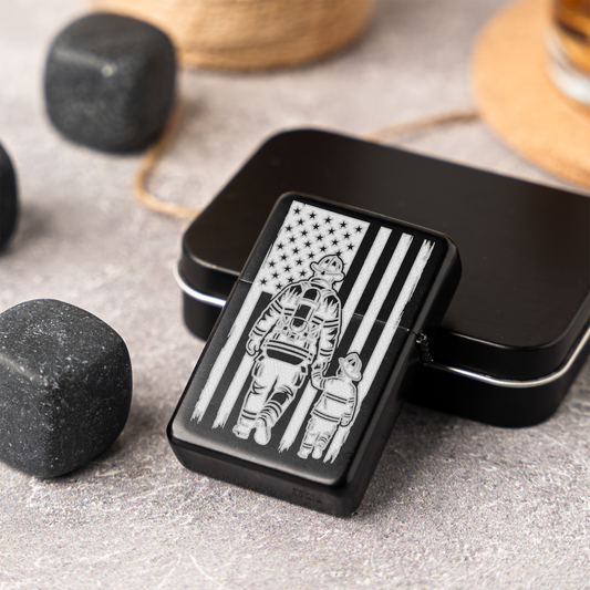 Engraved Lighter with Firefighter Design, Personalized Gift for Special Occasions, Firefighters Gift Lighter