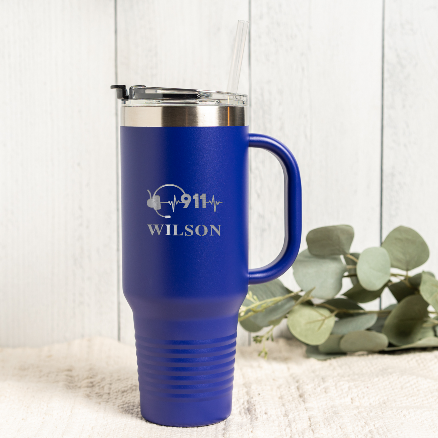 Custom 40oz Tumbler with 911 Dispatcher Design