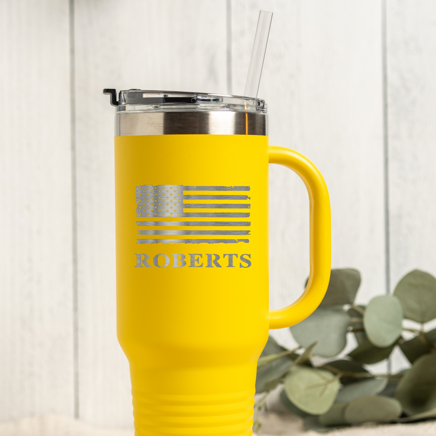 40oz Tumbler with Custom American Flag Design