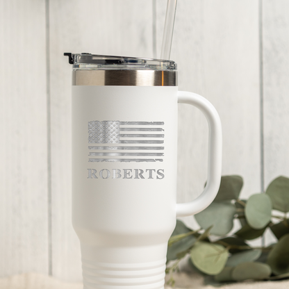 40oz Tumbler with Custom American Flag Design