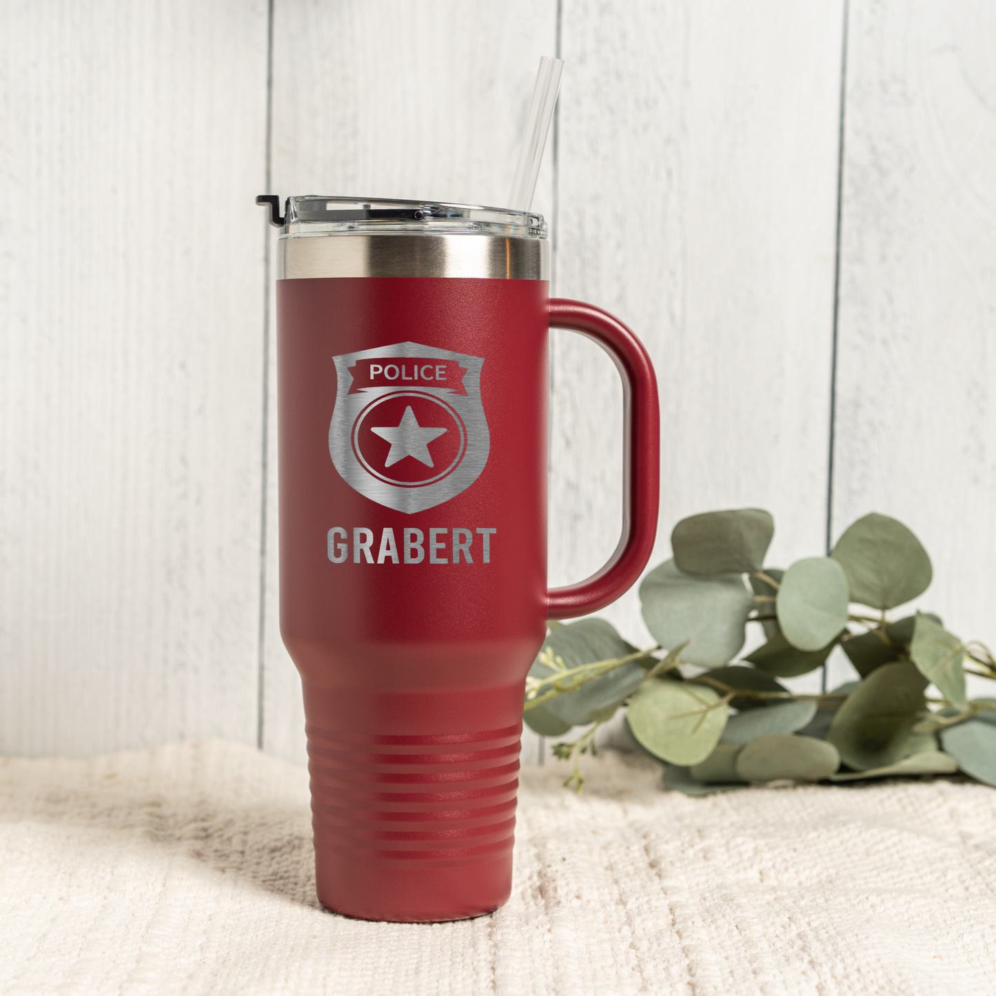 Personalized 40oz Police Badge Tumbler