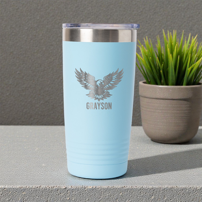 20oz Stainless Steel Tumbler with Eagle Design