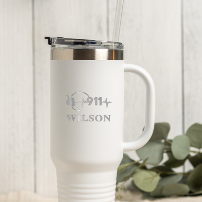 Custom 40oz Tumbler with 911 Dispatcher Design