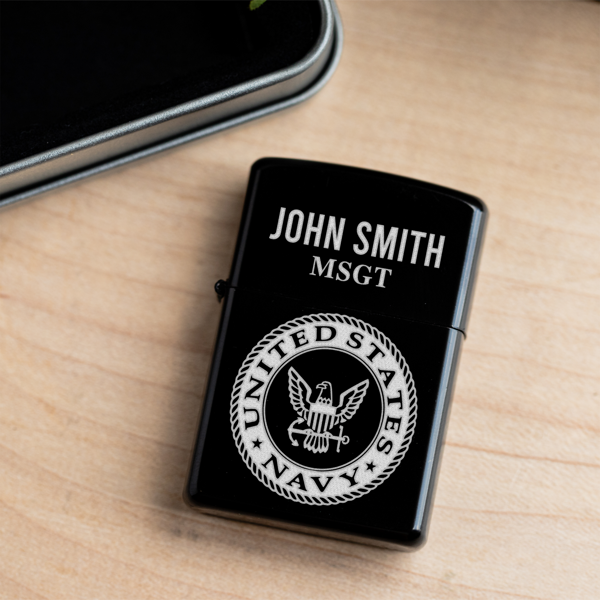 US Navy Custom Engraved Lighter, Personalized Gift for Veterans, Unique Keepsake, Perfect for Navy Veterans, Custom Lighter