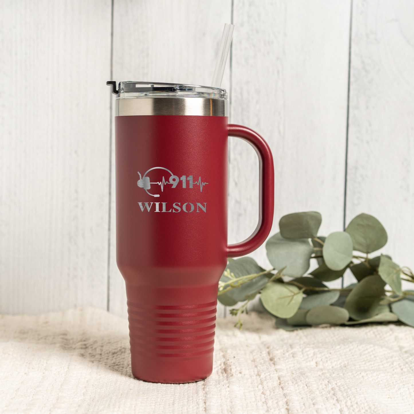Custom 40oz Tumbler with 911 Dispatcher Design