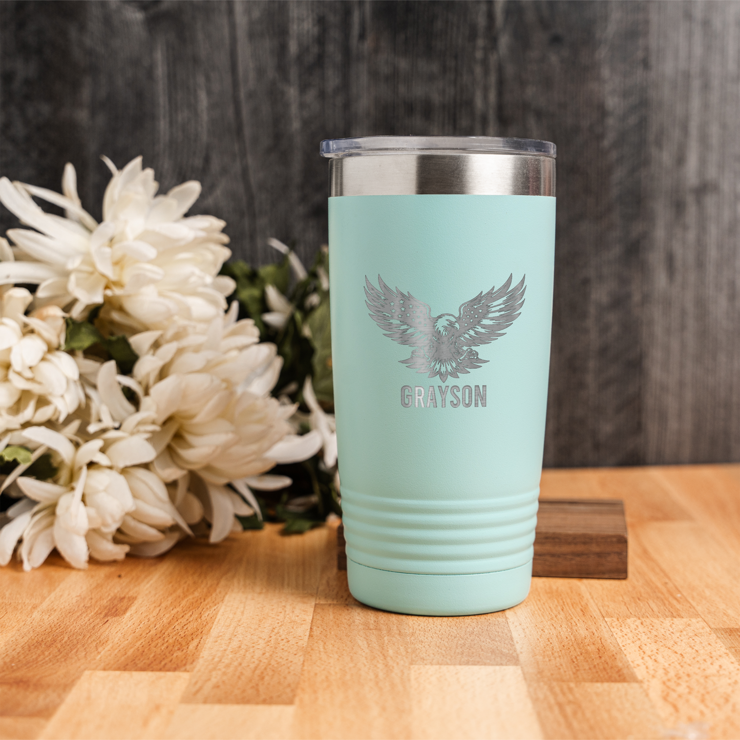 20oz Stainless Steel Tumbler with Eagle Design