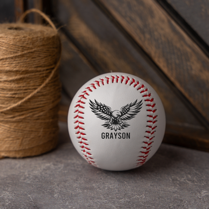 Personalized Patriotic Eagle Baseball