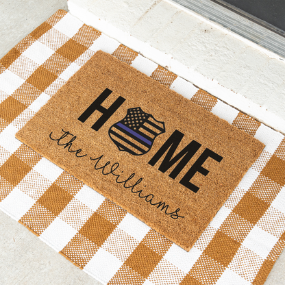 Personalized Police Welcome Doormat