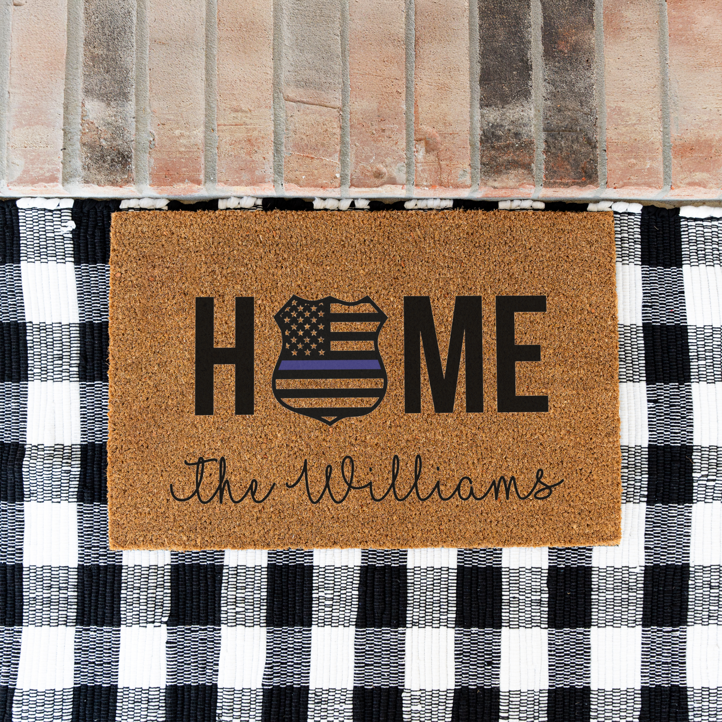 Personalized Police Welcome Doormat
