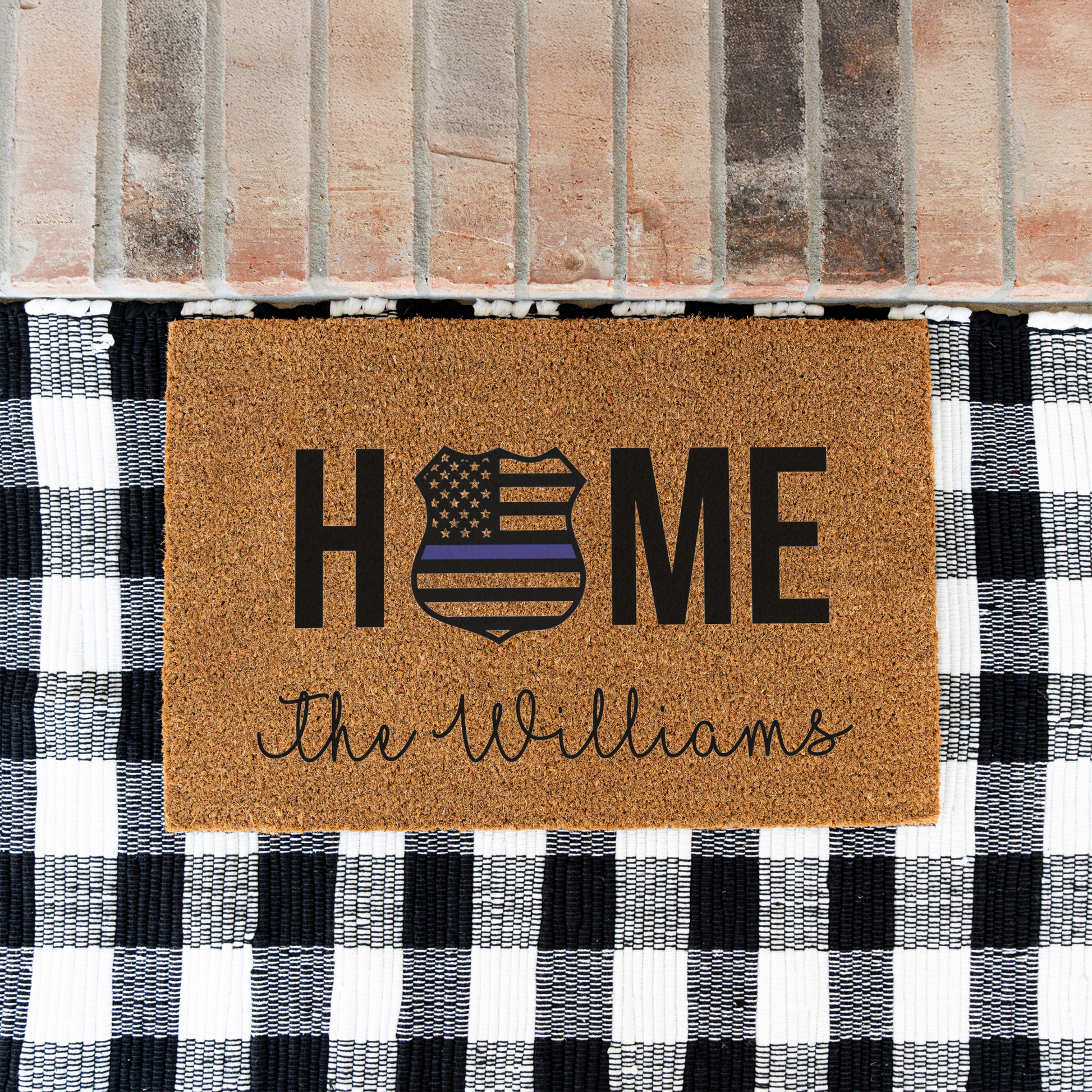 Personalized Police Welcome Doormat