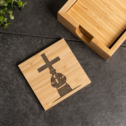 Firefighter Memorial Bamboo Coaster Set