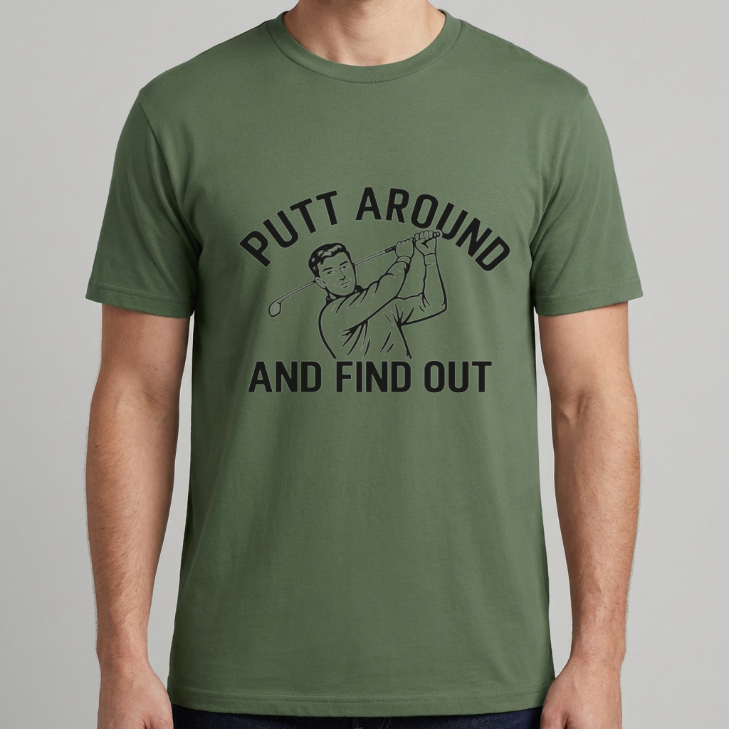 Funny Golf Shirt, Putt Around and Find Out T-Shirt, Golfer Gift for Men, Golf Humor Tee, Golf Dad Shirt, Golfing Gift, Golf Course Tee