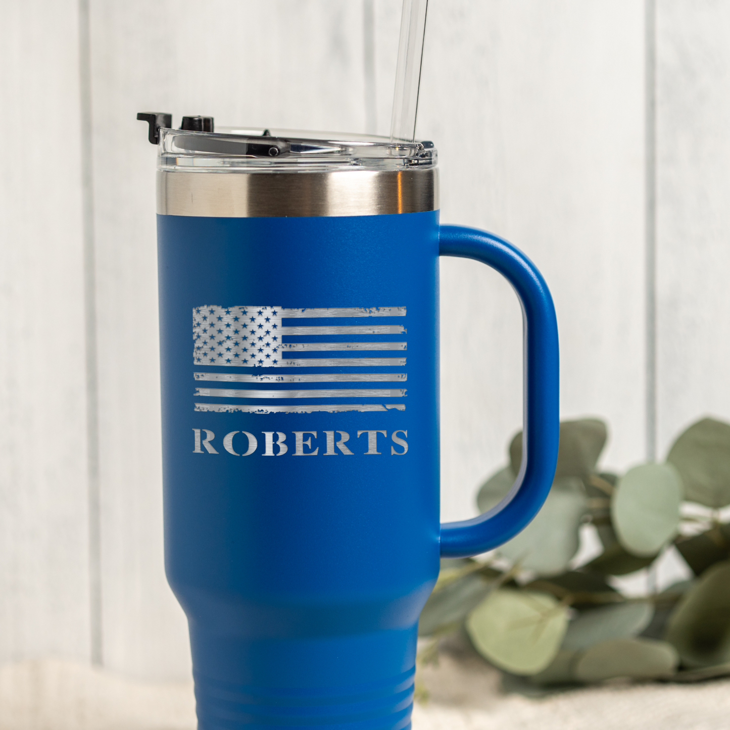 40oz Tumbler with Custom American Flag Design