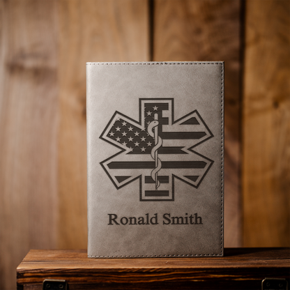 Personalized Leather Journal with Medical Design