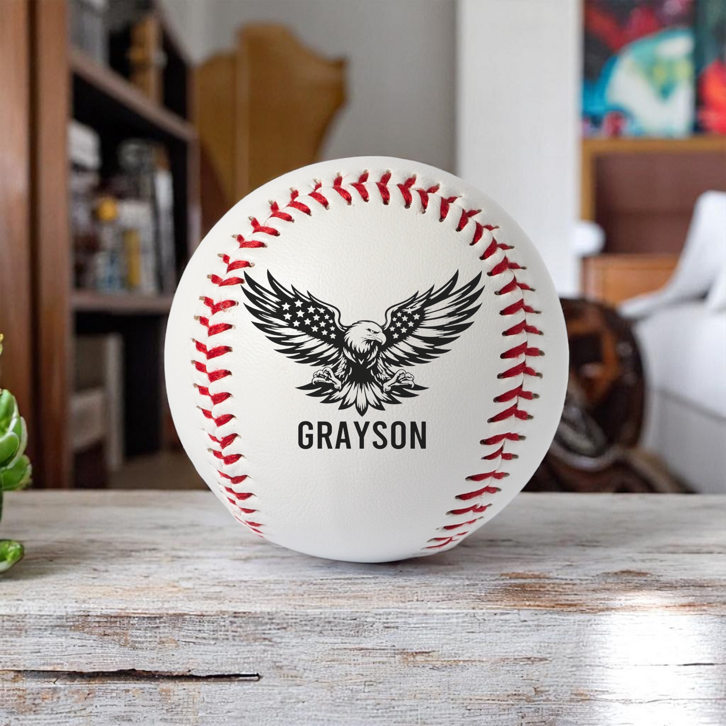 Personalized Patriotic Eagle Baseball