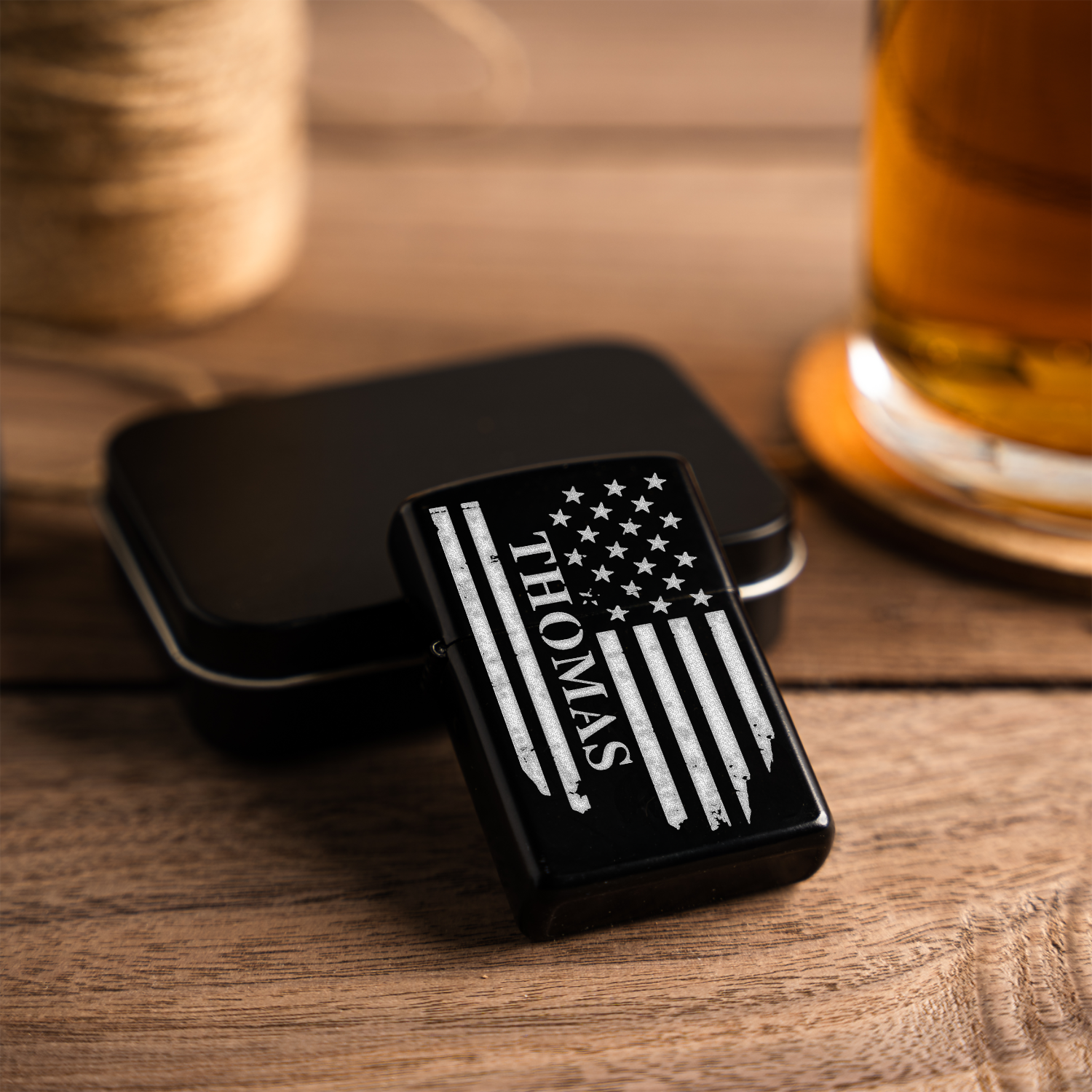 Personalized Engraved Lighter with Custom Name, Perfect Gift for Him, Custom Engraved Lighter with American Flag