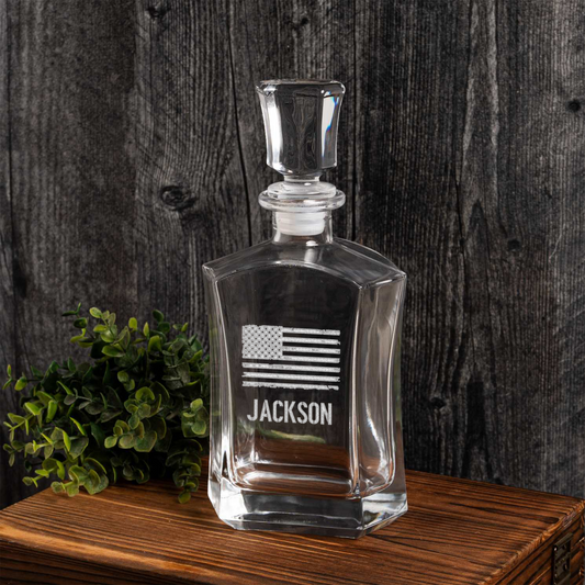 24oz Capitol Decanter with American Flag Design