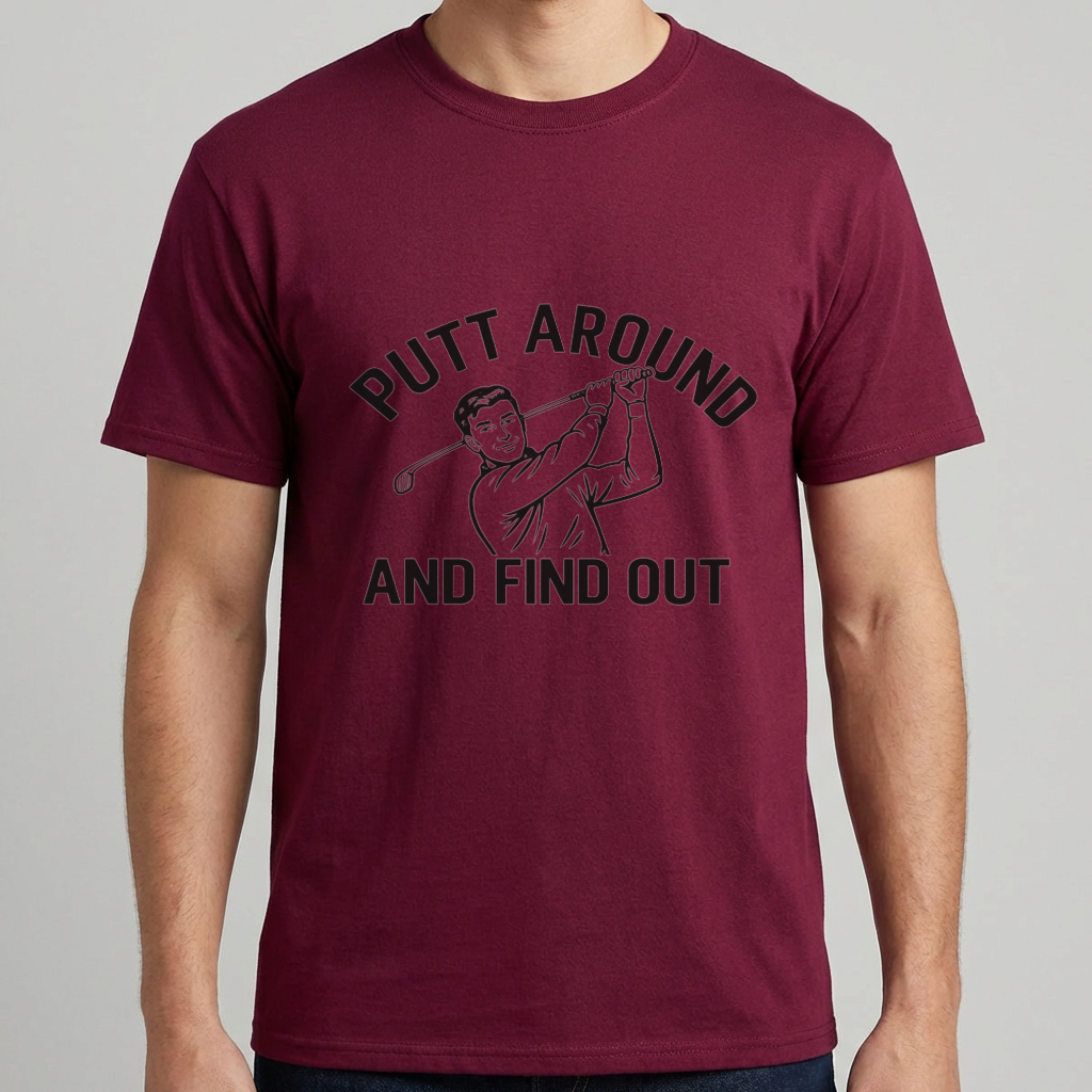 Funny Golf Shirt, Putt Around and Find Out T-Shirt, Golfer Gift for Men, Golf Humor Tee, Golf Dad Shirt, Golfing Gift, Golf Course Tee