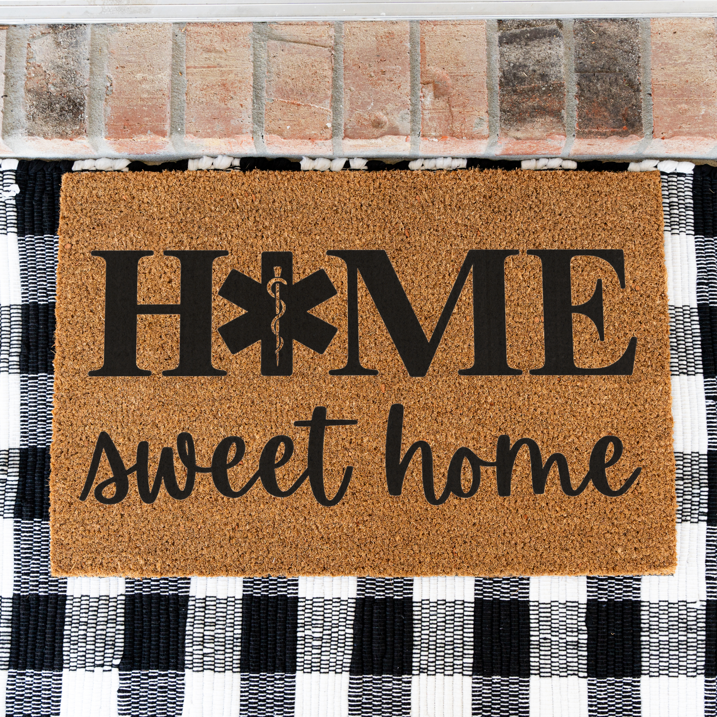 EMS Home Sweet Home Doormat | EMT Welcome Mat | Paramedic Housewarming Gift | Emergency Medical Services Door Mat | EMT Home Decor