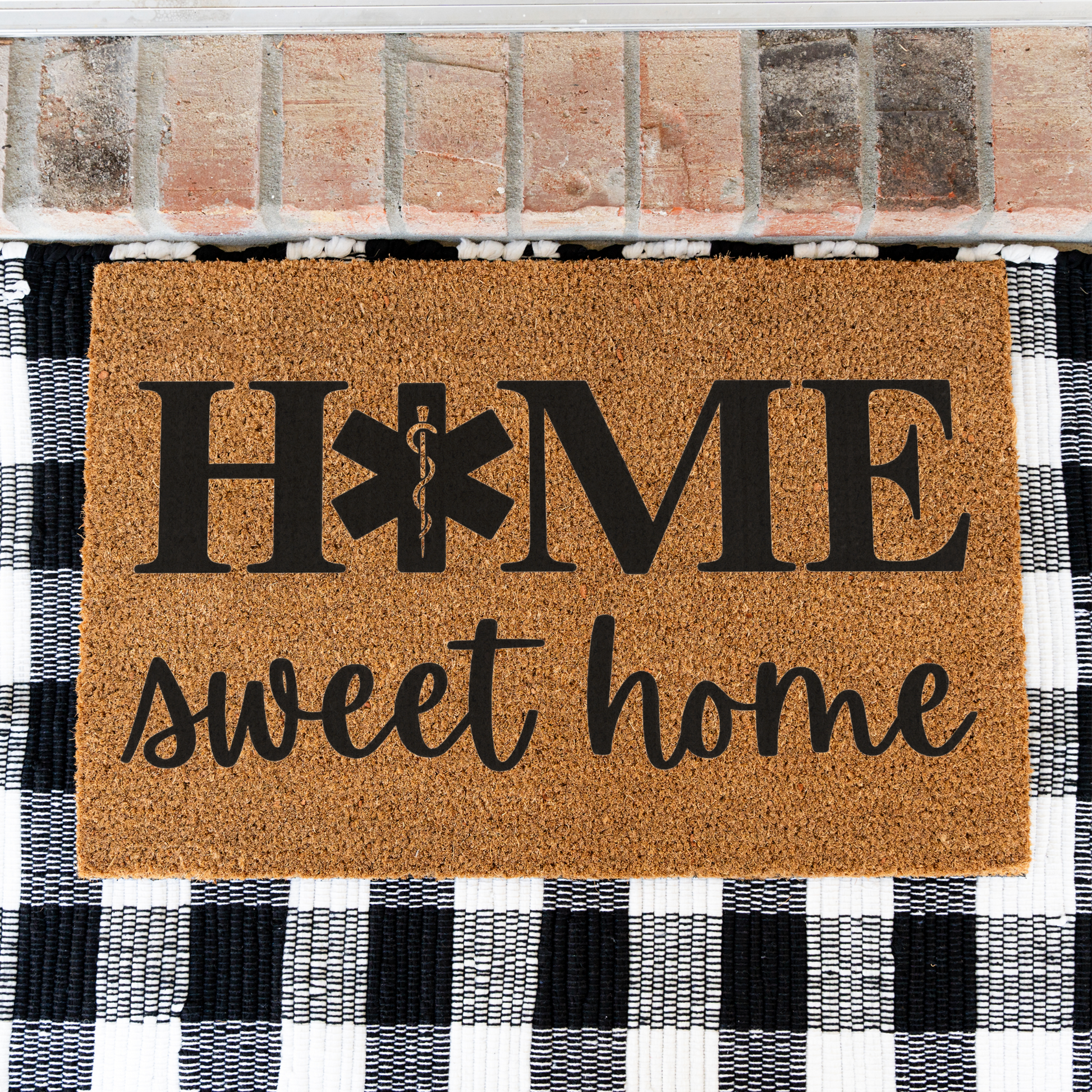EMS Home Sweet Home Doormat | EMT Welcome Mat | Paramedic Housewarming Gift | Emergency Medical Services Door Mat | EMT Home Decor