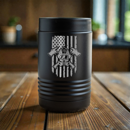 Firefighter Insulated Beverage Holder, Fire Dept Gift, Keeps Drinks Cool