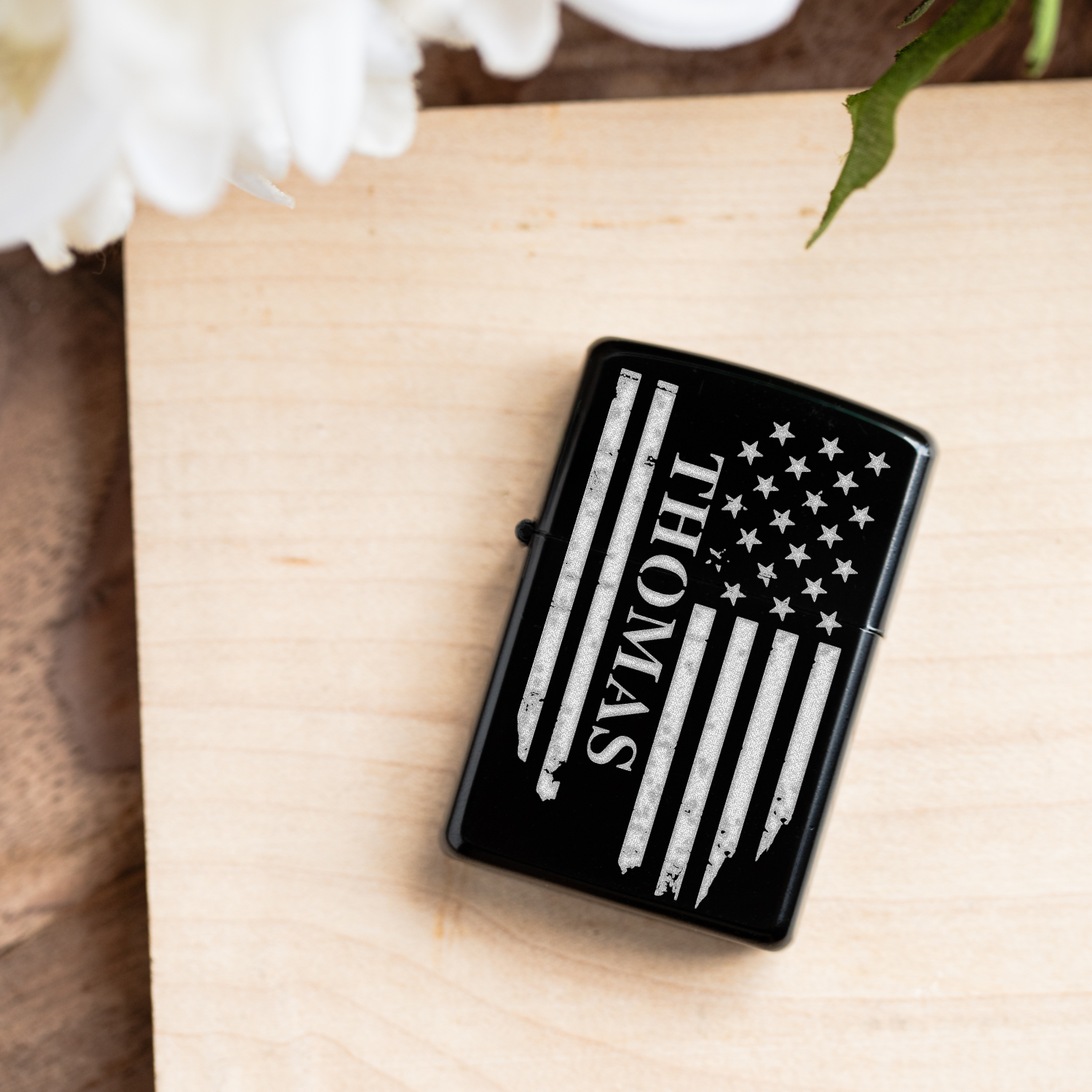 Personalized Engraved Lighter with Custom Name, Perfect Gift for Him, Custom Engraved Lighter with American Flag