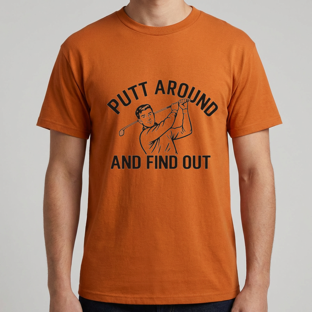 Funny Golf Shirt, Putt Around and Find Out T-Shirt, Golfer Gift for Men, Golf Humor Tee, Golf Dad Shirt, Golfing Gift, Golf Course Tee