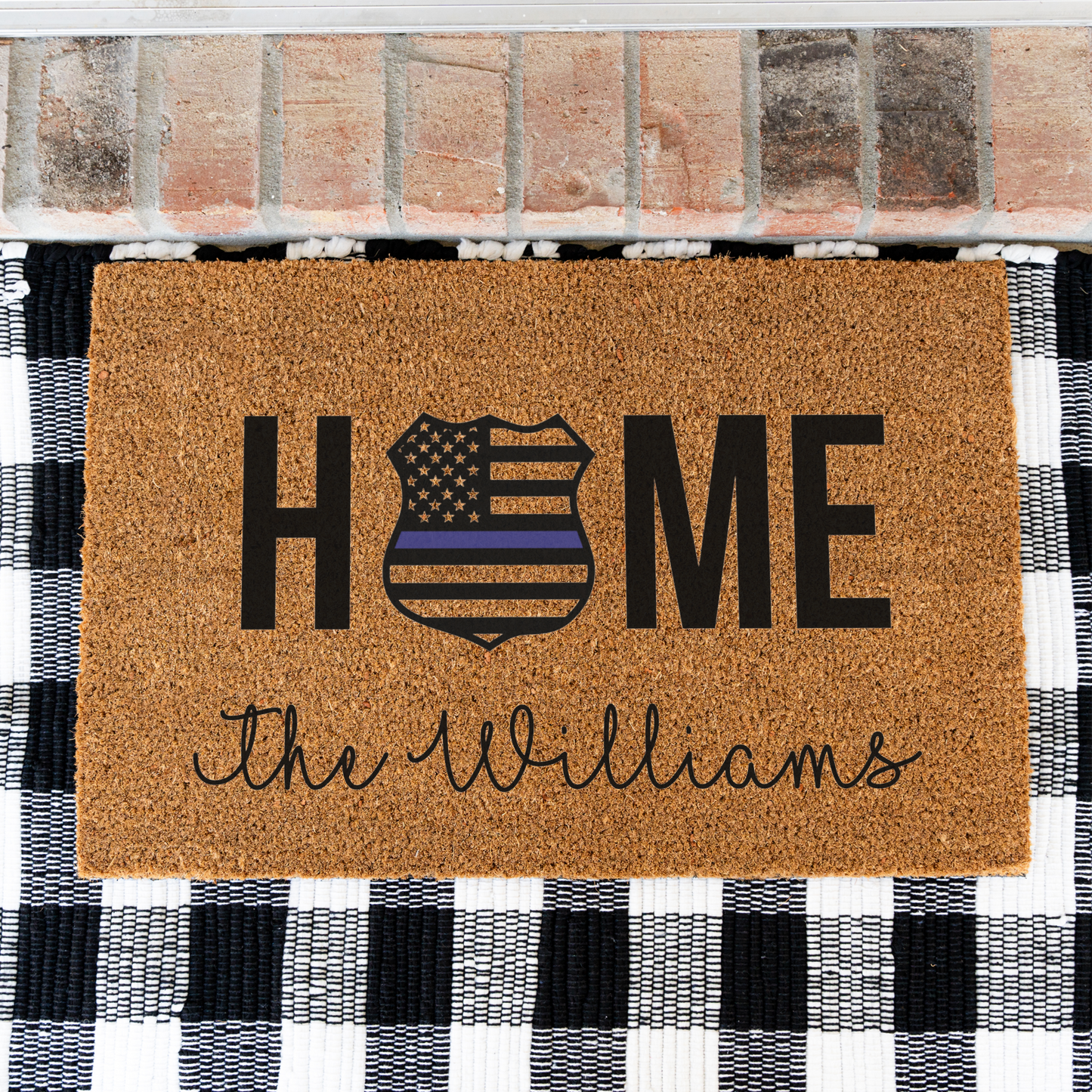 Personalized Police Welcome Doormat