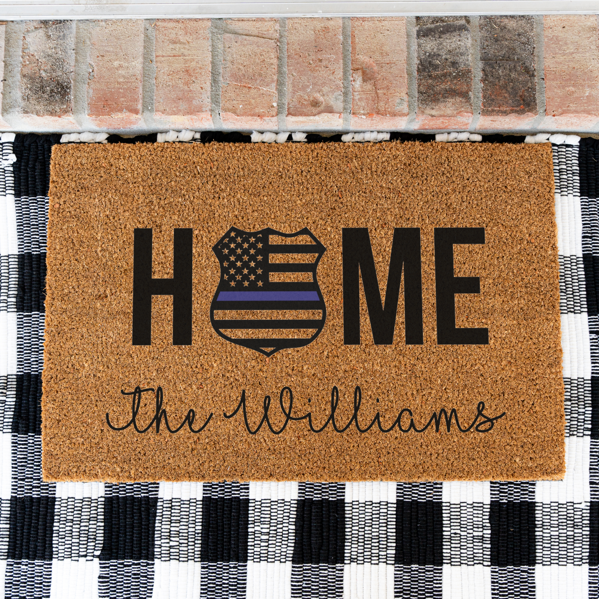 Personalized Police Welcome Doormat