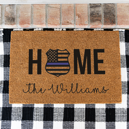 Personalized Police Welcome Doormat