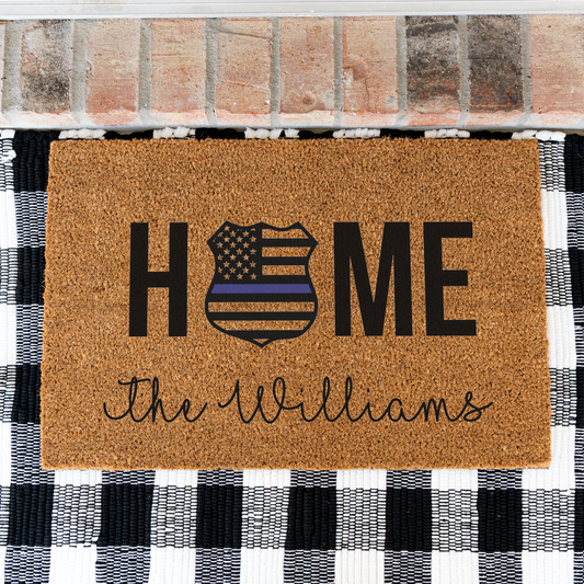 Personalized Police Welcome Doormat