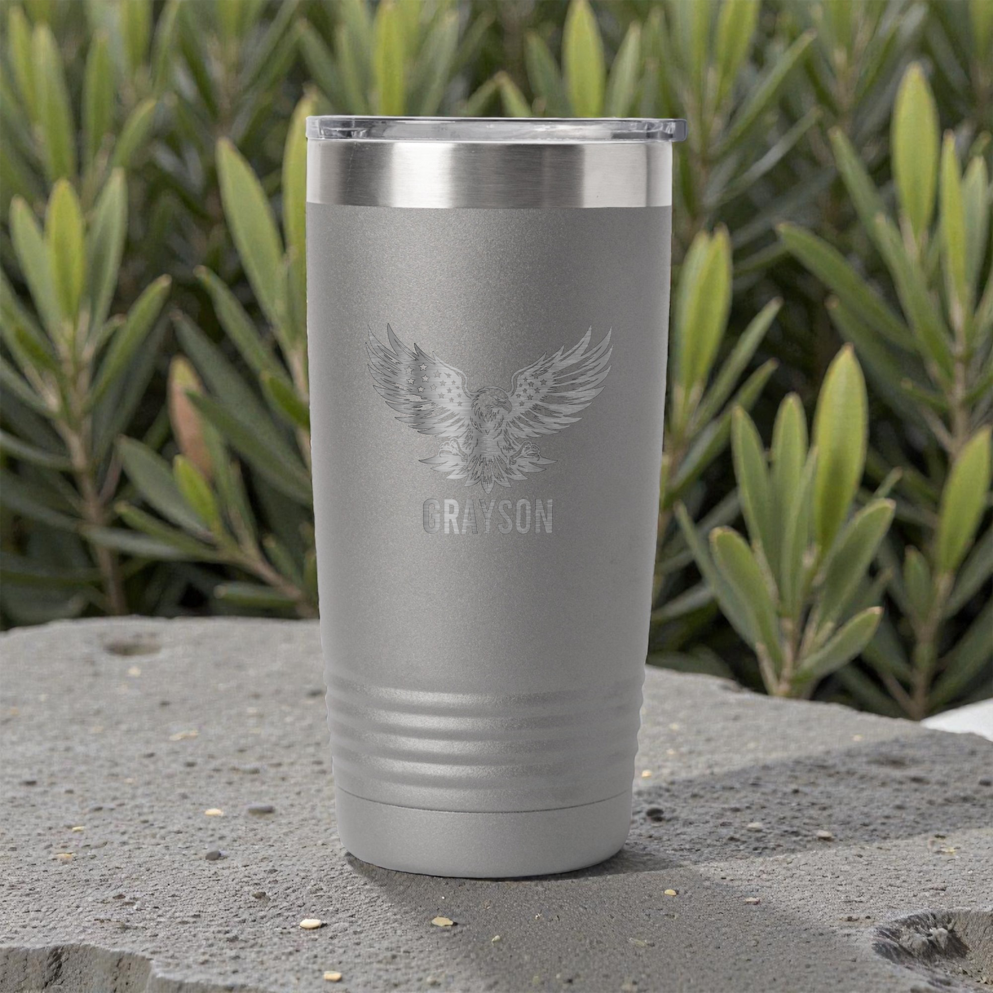 20oz Stainless Steel Tumbler with Eagle Design