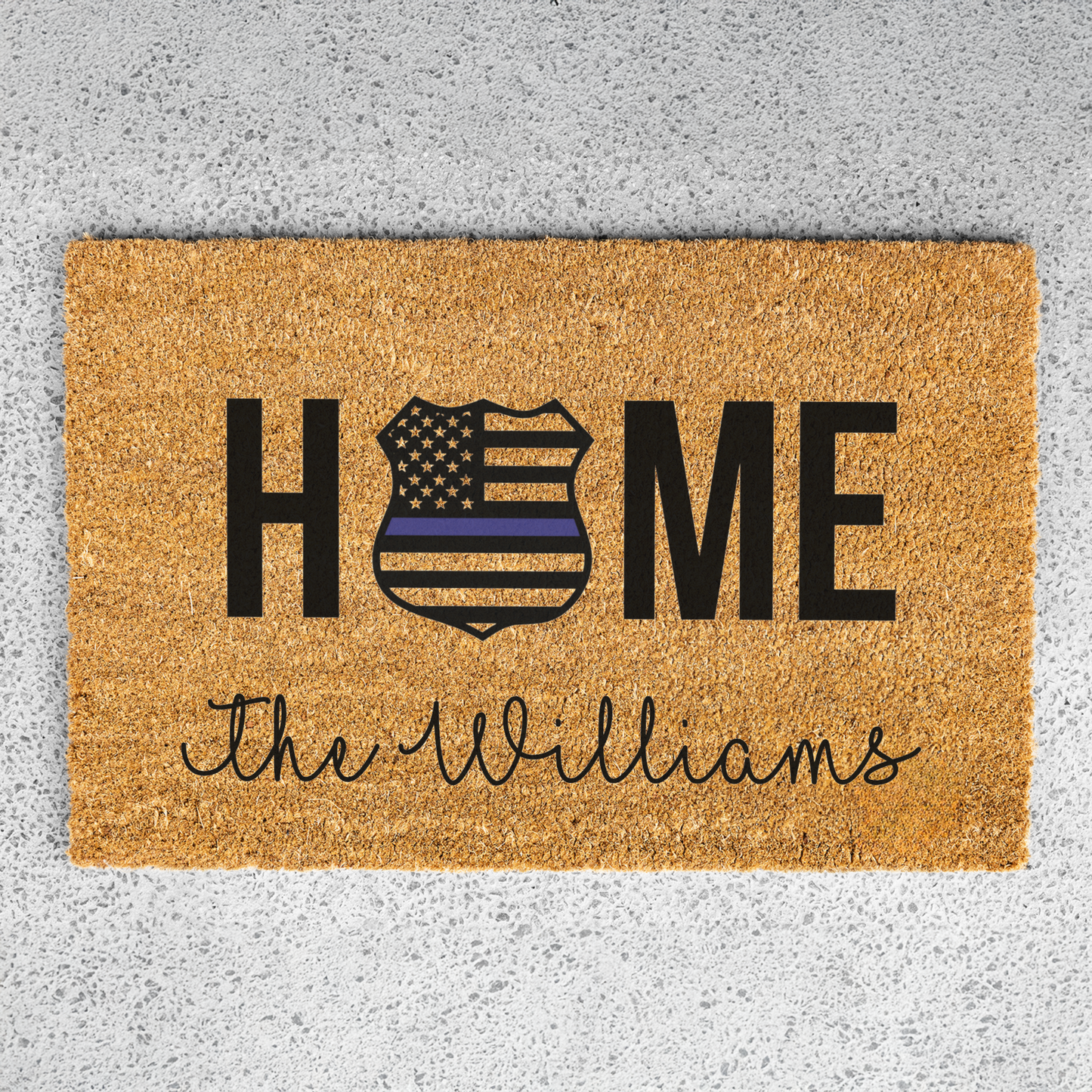 Personalized Police Welcome Doormat