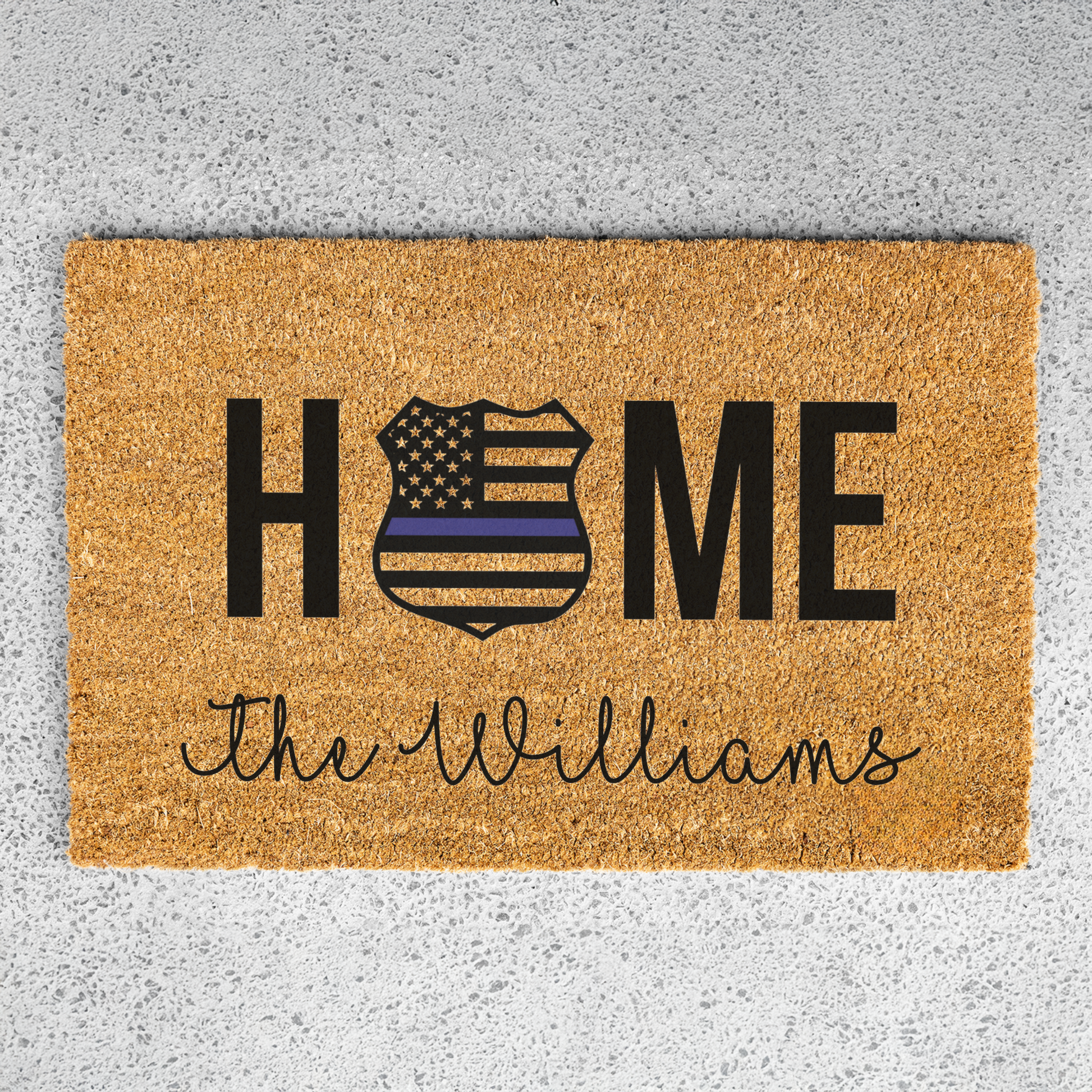 Personalized Police Welcome Doormat