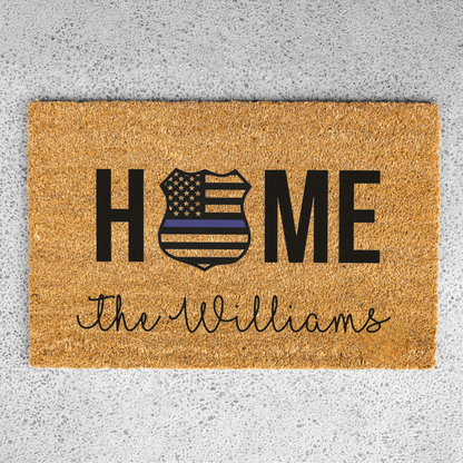 Personalized Police Welcome Doormat