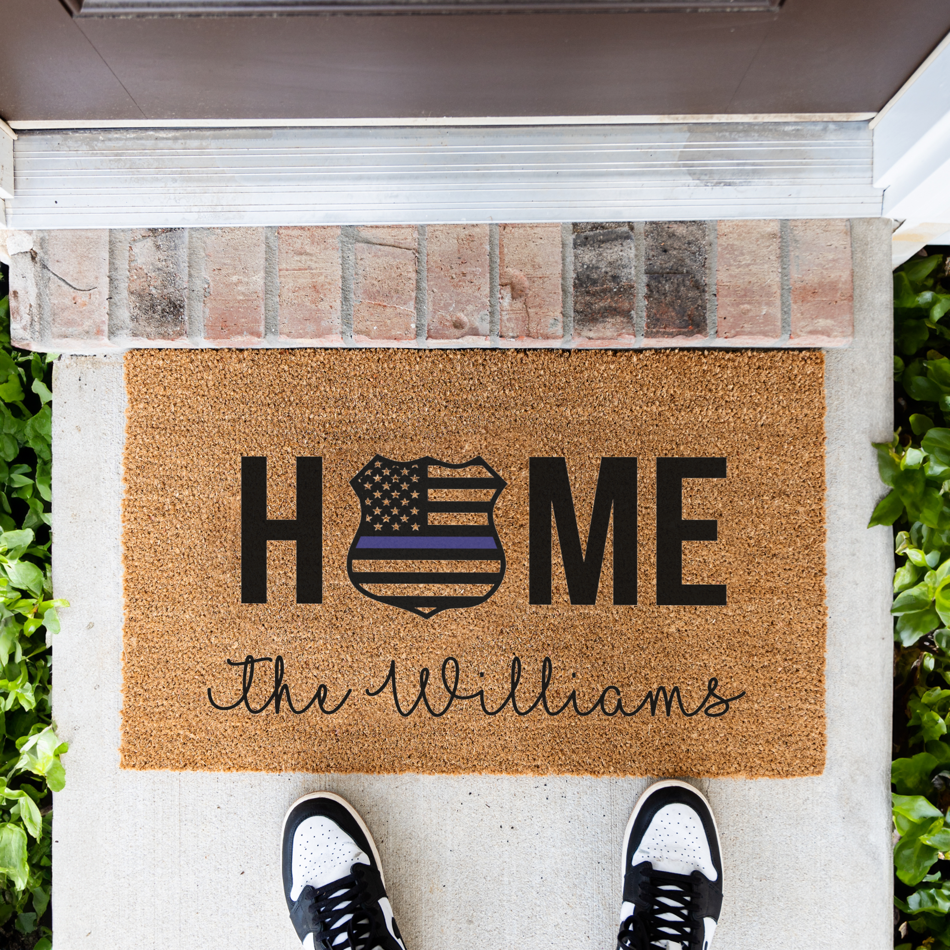 Personalized Police Welcome Doormat