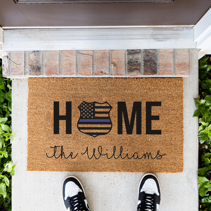 Personalized Police Welcome Doormat
