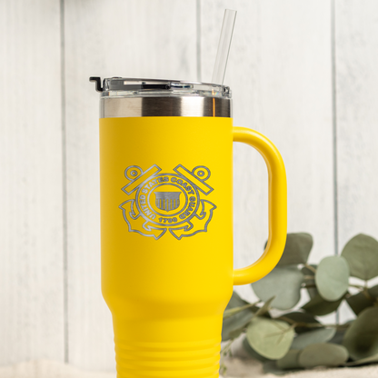 40oz Tumbler with Coast Guard Design, Insulated Travel Mug, Stainless Steel, Perfect Gift