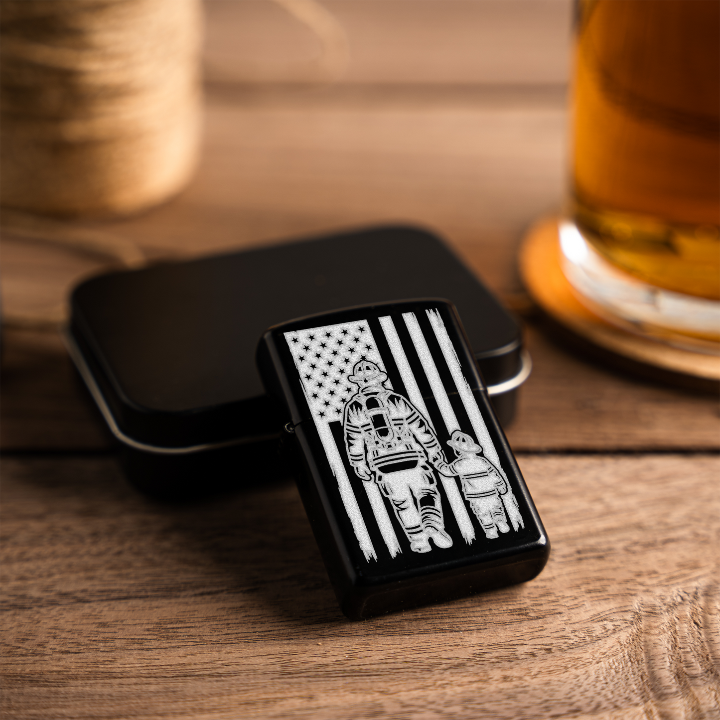 Engraved Lighter with Firefighter Design, Personalized Gift for Special Occasions, Firefighters Gift Lighter