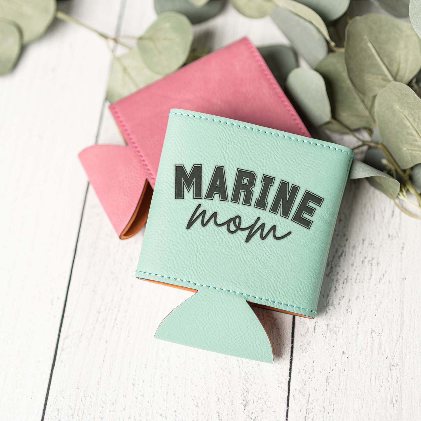 Marine Mom Leather Beverage Holder