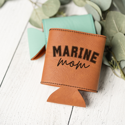 Marine Mom Leather Beverage Holder