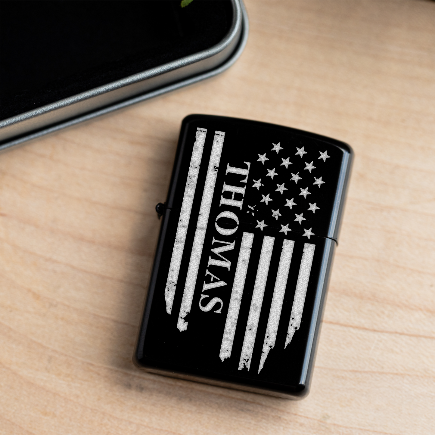 Personalized Engraved Lighter with Custom Name, Perfect Gift for Him, Custom Engraved Lighter with American Flag